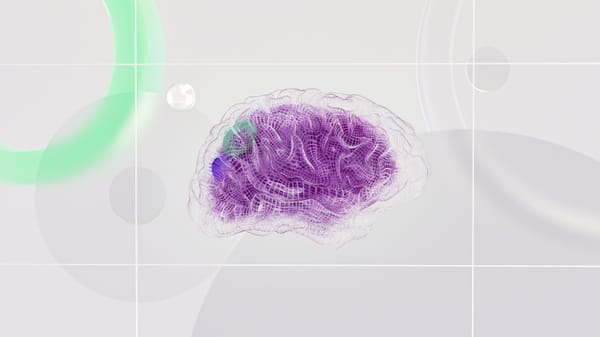Cerebro digital en wireframe morado y verde, representando los dos modelos de IA de Hermes Agent